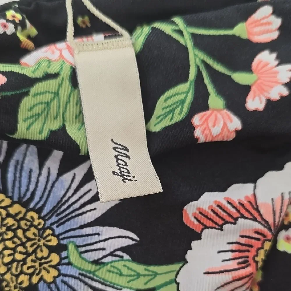 Maaji Green and‎ Black One Piece Swimsuit Floral Pattern